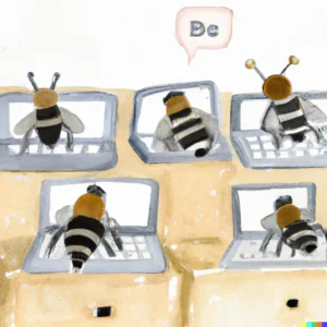 AI generated watercolour bee image